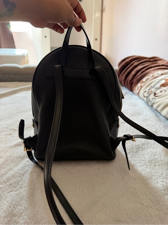 Michael Kors Black Pebbled Leather Mini Backpack with Gold Hardware main image 4